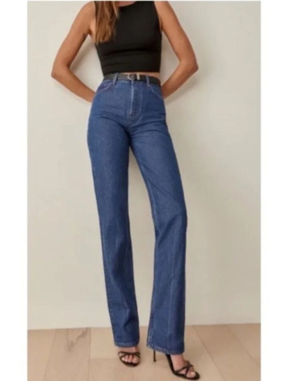 REFORMATION Cynthia High Rise Straight Long Jeans in Cesme – 29"